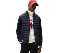 Steppjacke TOMMY HILFIGER "MIX MEDIA HOODED ZIP THROUGH", Herren, Gr. XL, blau (desert sky), Sweatware, Obermaterial: 72% Baumwolle, 28% Polyester, unifarben, regular fit hüftbedeckend, Rippstrickbünd