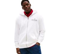 Tommy Hilfiger Herren Hoodie mit Reißverschluss Stacked Hooded aus Baumwolle, Weiß (White), XXL