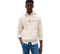 Kapuzensweatshirt TOMMY HILFIGER "TOMMY LOGO HOODY", Herren, Gr. M, beige (heatherot oatmilk), Sweatware, Obermaterial: 64% Baumwolle, 36% Polyester, casual, gerade, unten schmal hüftlang, Rundhals, L