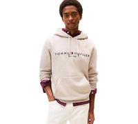 Tommy Hilfiger Herren Hoodie Tommy Logo mit Kapuze, Beige (Heathered Pebble), XXL