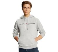 TOMMY HILFIGER Herren Iconic Fleece Embroidered Tommy Logo Pullover Hoodie Sweatshirt Collection 2024 Medium Black, Grau meliert, X-Large