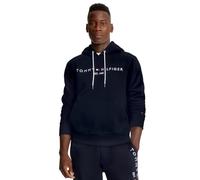 TOMMY HILFIGER Herren Iconic Fleece Embroidered Tommy Logo Pullover Hoodie Sweatshirt Collection 2024 Medium Black, Desert Sky Navy, Large