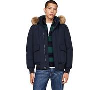 Tommy Hilfiger Herren Jacke Rockie Down Bomber abnehmbare Kapuze, Blau (Desert Sky), XXL
