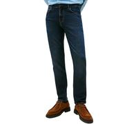 Straight-Jeans TOMMY HILFIGER "DENTON Slim Straight Fit", Herren, Gr. 36, Länge 34, schwarzer blau, Denim/Jeans, Obermaterial: 99% Baumwolle, 1% Elasthan, Jeans (70936924-36) schwarzer blau