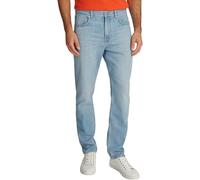 Straight-Jeans TOMMY HILFIGER "STRAIGHT DENTON", Herren, Gr. 40, Länge 34, blau (heron blau), Denim/Jeans, Obermaterial: 99% Baumwolle, 1% Elasthan, straight fit knöchellang, Jeans Straight-Jeans, in