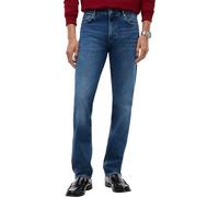 Slim-fit-Jeans TOMMY HILFIGER "Denton", Herren, Gr. 38, Länge 34, blau (cobalt blau), Denim/Jeans, Obermaterial: 99% Baumwolle, 1% Elasthan, unifarben, slim fit lang, Jeans Slim-fit-Jeans, Slim Straig