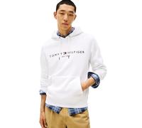 Tommy Hilfiger Herren-Kapuzenpullover aus Fleece, mittelschwer, mit gesticktem Logo, auch erhältlich in Big & Tall, Weiss/opulenter Garten, XX-Large