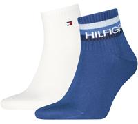Kurzsocken TOMMY HILFIGER "TH MEN QUARTER 2P SPORT TH LOGO", Damen, Gr. 39-42, blau, Baumwollmischung, Socken (61779753-39) blau