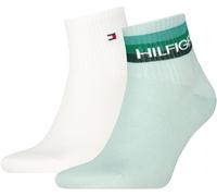 TOMMY HILFIGER Herren Kurzsocken Quarter Sport TH Logo 2er Pack 43|44|45|46 2 Stk.