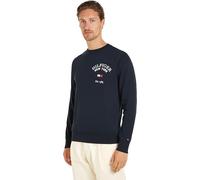 Tommy Hilfiger Herren Langarmshirt Arched Varsity Sweatshirt Baumwolle, Blau (Desert Sky), M