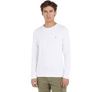 Tommy Hilfiger Herren Langarmshirt Stretch Slim Fit Baumwolle, Weiß (White), L