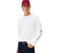 Longsleeve TOMMY HILFIGER "TOMMY LOGO LONG SLEEVE TEE" Gr. M (48/50), weiß Herren Shirts Langarm mit Logodruck (20648938-M)