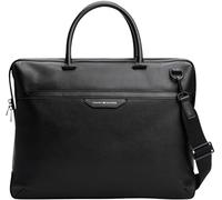 Tommy Hilfiger Herren Laptoptasche Business aus Leder, Schwarz (Black), Einheitsgröße