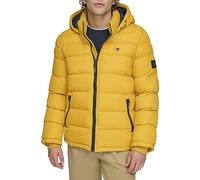 Tommy Hilfiger Herren Legacy Hooded Puffer Jacket Daunenalternativer Mantel, gelb, XL