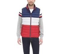 Tommy Hilfiger Herren Lightweight Packable Puffer Vest Daunenweste, Midnight/Ice/Red Colorblock, L