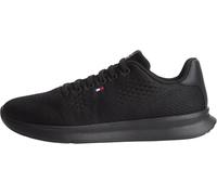 Sneaker TOMMY HILFIGER "LIGHTWEIGHT RUNNER KNIT", Herren, Gr. 40, schwarz, Synthetik, Textil, unifarben, Basic, Schuhe Sneaker, Freizeitschuh, Halbschuh, Schnürschuh mit seitlicher Logo-Flagg (3382234