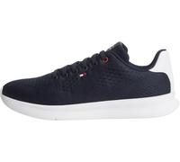 Sneaker TOMMY HILFIGER "LIGHTWEIGHT RUNNER KNIT", Herren, Gr. 40, blau (dunkelblau), Synthetik, Textil, unifarben mit Farbeinsatz, Basic, Schuhe Sneaker, Freizeitschuh, Halbschuh, Schnürschuh mit seit