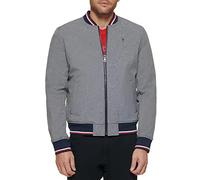 Tommy Hilfiger Herren Lightweight Varsity Rib Knit Bomber Jacket Jacke, Heather Grey Soft Shell, M