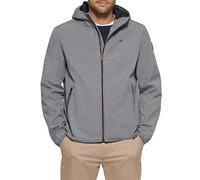 Tommy Hilfiger Herren Lightweight Water-Resistant Performance Soft Shell Jacket (Regular and Big & Tall(Windbreaker Jacke, Meliert, Grau, XXL
