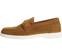 Loafer TOMMY HILFIGER "LIGHT SUEDE FLAG HARDWARE LOAFER", Herren, Gr. 44, braun, Veloursleder, Schuhe Loafer, Slipper, Schlupfschuh, mit modischem Zierriegel und Ziernähten (56132464-44) braun