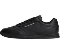 Sneaker TOMMY HILFIGER "LOPRO CUP LEATHER", Herren, Gr. 42, schwarz, Leder, Lederimitat, Schuhe Sneaker, Freizeitschuh, Halbschuh, Schnürschuh mit effektvollen Ziernähten (55350022-42) schwarz