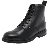 Tommy Hilfiger Herren Low Boot Stiefel Warm aus Leder, Schwarz (Black), 40