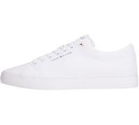 Sneaker TOMMY HILFIGER "HARLEM CORE II CVS", Herren, Gr. 40, weiß, Baumwolle, unifarben, Basic, Schuhe Sneaker, Freizeitschuh, Halbschuh, Schnürer mit Logo-Aufnäher an der Schuhzunge (18226560-40) wei
