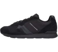 Sneaker TOMMY HILFIGER "MAXLITE MIX", Herren, Gr. 42, schwarz, Lederimitat, Textil, Veloursleder, unifarben, Schuhe Sneaker, Freizeitschuh, Halbschuh, Schnürschuh mit seitlichem Logo (19214040-42) sch