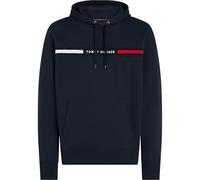 Tommy Hilfiger Herren Medium Weight Fleece Hoodie Sweatshirt with Signature Stripe Logo Kapuzenpullover, Wüstenhimmel, XX-Large