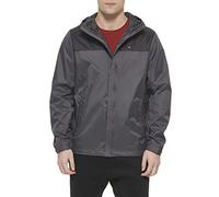 Tommy Hilfiger Herren Men's Legacy Lightweight Breathable Waterproof Hooded Rain Jacket Regenmantel, Schwarz/Anthrazit, XS