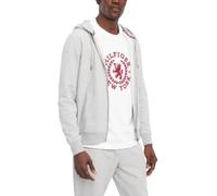 Tommy Hilfiger Herren Medium Weight Fleece Full Zip Up Hoodie Sweatshirt, Hellgrau meliert, Large
