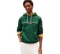 Tommy Hilfiger Herren Mittelschweres Fleece-Kapuzen-Sweatshirt mit Gesticktem Logo, Auch Erhältlich in Big & Tall Kapuzenpullover, Ornamentgrün, Large