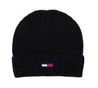 Tommy Hilfiger Herren Mütze TJM Basic Flag Rib Beanie OneSize Schwarz AM0AM05191