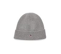 Tommy Hilfiger Herren Pima Cotton Beanie-Mütze, Mid Grey Heather, Einheitsgröße