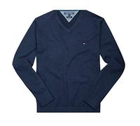Tommy Hilfiger Herren Plaited CTN Silk V-NK CF Pullover,per Pack Blau (Navy Blazer Htr 289),Medium