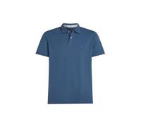Poloshirt TOMMY HILFIGER "1985 REGULAR POLO mit Kontraststreifen und Knopfleiste", Herren, Gr. M, blau (aegean sea), Jersey, Obermaterial: 96% Baumwolle, 4% Elasthan, normal hüftbedeckend, hoch geschl
