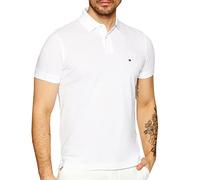 Tommy Hilfiger Herren Poloshirt Kurzarm 1985 Slim Fit, Weiß (White), XL