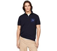 Tommy Hilfiger Herren Poloshirt Kurzarm Boucle Embro Regular Fit, Blau (Desert Sky), L