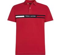 Poloshirt TOMMY HILFIGER "HILFIGER CHEST INSERT REG POLO", Herren, Gr. M, medium rot, Piqué, Obermaterial: 96% Baumwolle, 4% Elasthan, Rippbündchen, Shirts (94554549-M) medium rot
