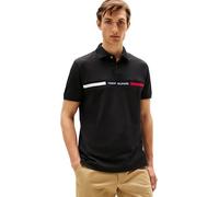 Poloshirt TOMMY HILFIGER "HILFIGER CHEST INSERT REG POLO", Herren, Gr. M, schwarz, Piquu00e9, Obermaterial: 96% Baumwolle, 4% Elasthan, casual, Kurzarm Rippbündchen, Shirts (50987625-M) schwarz