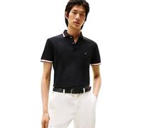 Tommy Hilfiger Herren Poloshirt Kurzarm Cuff Interest Slim Fit, Schwarz (Black), XS