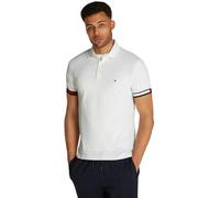 Tommy Hilfiger Herren Poloshirt Kurzarm Flag Cuff Slim Fit, Weiß (White), L