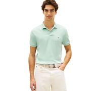 Poloshirt TOMMY HILFIGER "LIQUID COTTON REGULAR SEASONAL", Herren, Gr. M, crushed mint, Jersey, Obermaterial: 100% Baumwolle, normal hüftlang, Rippbündchen, Shirts, mit Logostickerei (93108937-M) crus