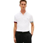 Tommy Hilfiger Herren Poloshirt Kurzarm Liquid Cotton Slim Fit, Weiß (White), M