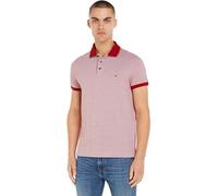 Tommy Hilfiger Herren Poloshirt Kurzarm Mouline Tipped Slim Fit, Rot (White / Arizona Red Mouline), XL