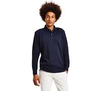 Tommy Hilfiger Herren Poloshirt Langarm Regular Fit mit Knopfleiste, Blau (Desert Sky), XL
