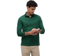 Tommy Hilfiger Herren Poloshirt Langarm Regular Fit mit Knopfleiste, Grün (Street Green), S