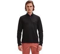 Tommy Hilfiger Herren Poloshirt Langarm Regular Fit mit Knopfleiste, Schwarz (Black), XXL