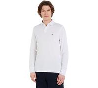 Tommy Hilfiger Herren Poloshirt Langarm Regular Fit mit Knopfleiste, Weiß (White), XL