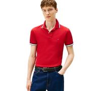 Tommy Hilfiger Herren Poloshirts Kurzarm Casual Slim Fit mit Stretch und Manschette Designs, Mittelrot, Mittel